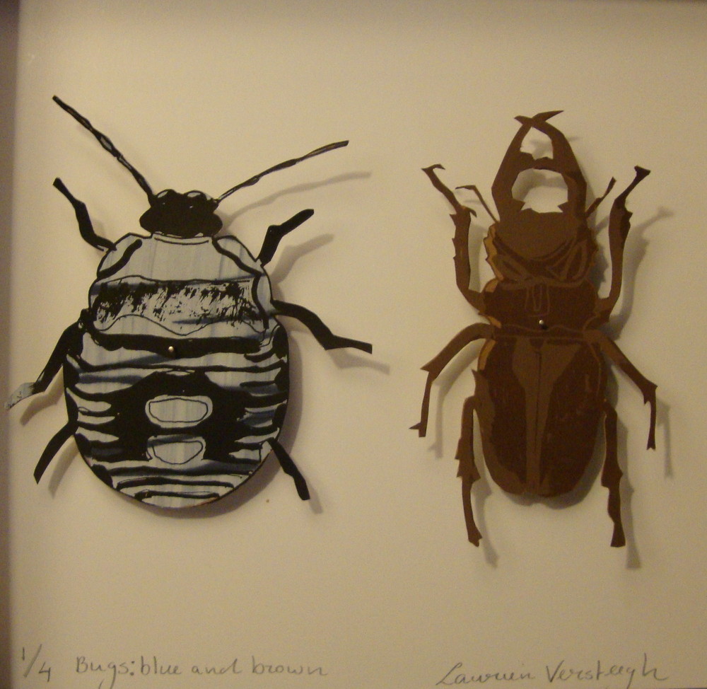 Random work from Laurien Versteegh | Bugs - silkscreen print | Bugs couples, white and brown