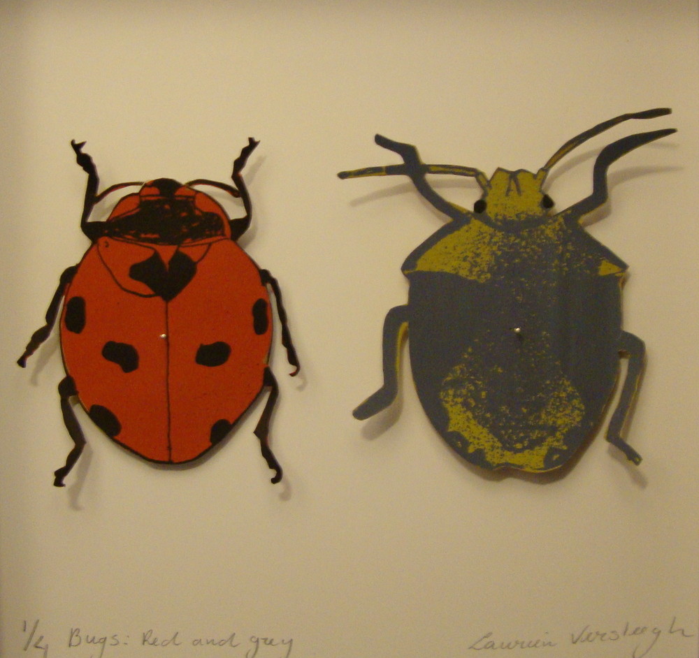 Random work from Laurien Versteegh | Bugs - silkscreen print | Bugs couples, red and grey