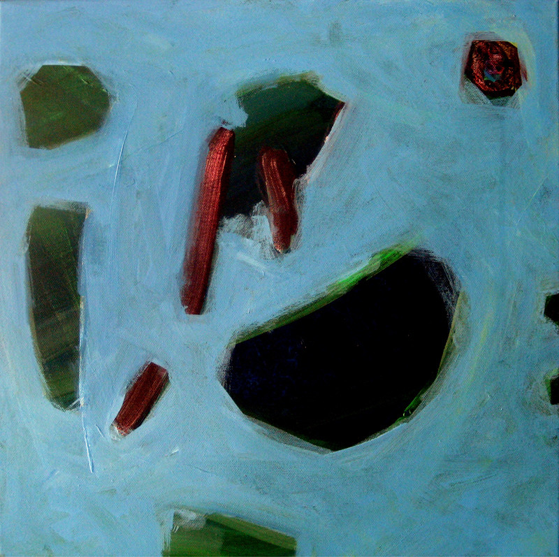 Random work from LOUKIE HOOS | 14-20paintings_blue squares | holes, objects?